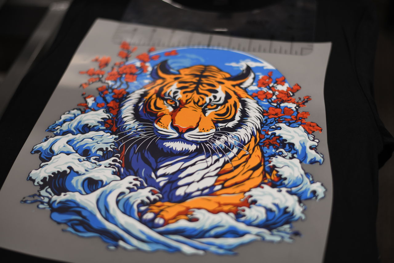 DTF printed hoodie with detailed graphic design